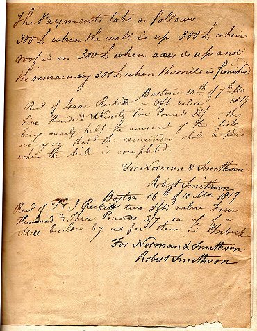 Second page of mill contract